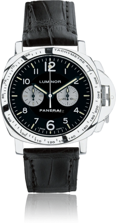 Panerai,Luminor 40mm,40mm,White Gold,Black,Handwound,Chronograph,48hours,PAM00189