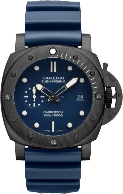 Panerai,Submersible 44mm,44mm,Titanium,Carbon,Blue,Automatic,Date,72hours,PAM01232