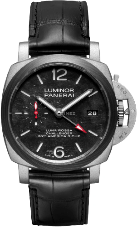 Panerai,Luminor 1950 42mm,42mm,Titanium,Carbon,Black,Automatic,Day,Dule Time,PAM01096