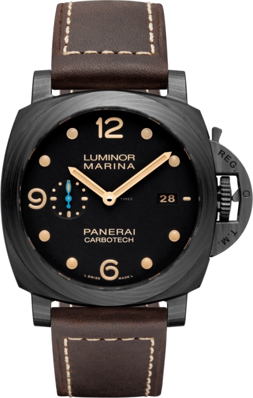 Panerai,Luminor 1950 44mm,44mm,Titanium,Carbon,Black,Automatic,Date,72hours,PAM00661