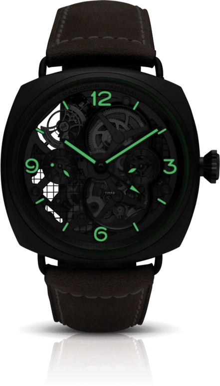 Panerai,Radiomir 48mm,48mm,Ceramic,Skeleton,Handwound,Power Reserve Indicator,Dule Time,Tourbillon,144hours,In-house Caliber,PAM00348