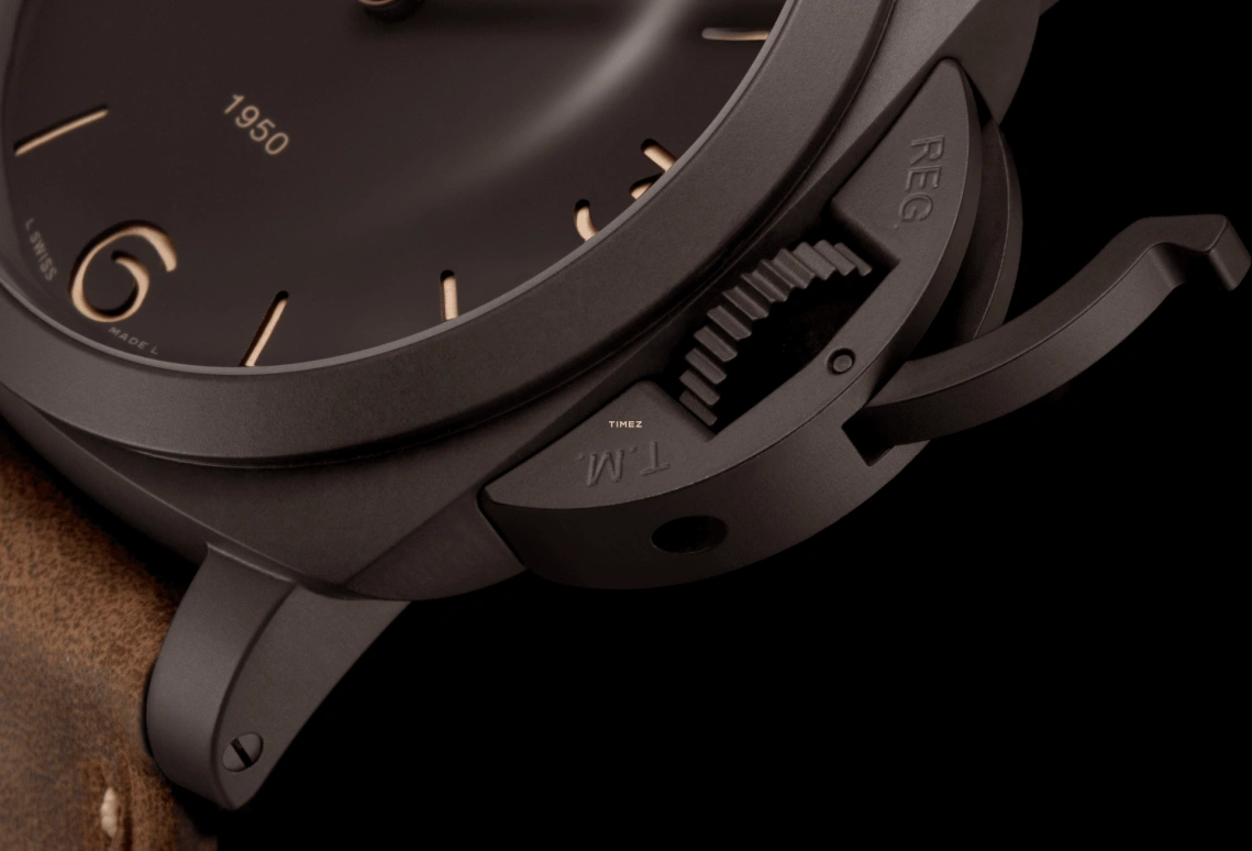 Panerai,Luminor 1950 47mm,47mm,Composite,Brown,Handwound,72hours,In-house Caliber,PAM00375