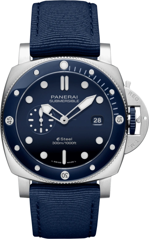 Panerai,Submersible 44mm,44mm,Ceramic,Stainless Steel,Blue,Automatic,Date,72hours,PAM01289