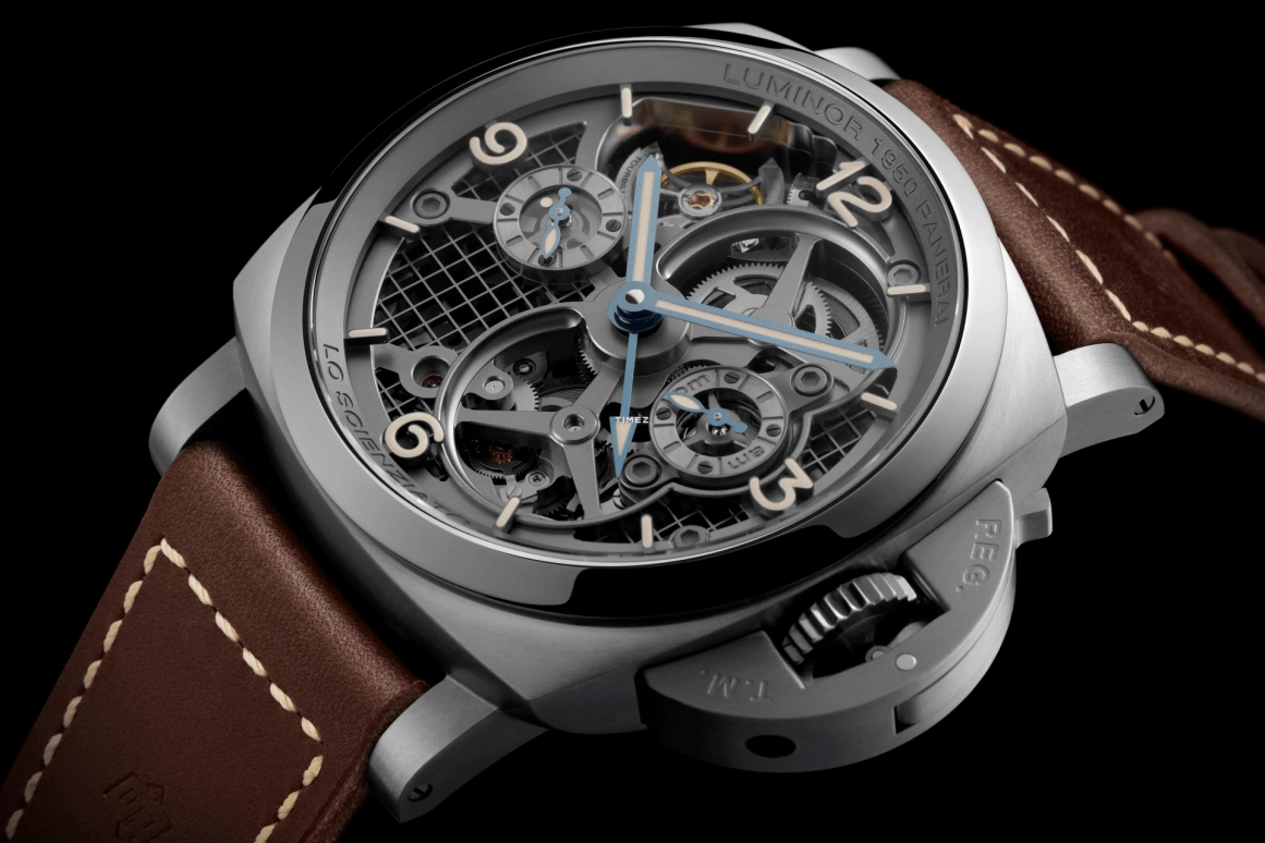 Panerai,Luminor 1950 48mm,48mm,Titanium,Skeleton,Handwound,Power Reserve Indicator,Dule Time,Tourbillon,PAM00578