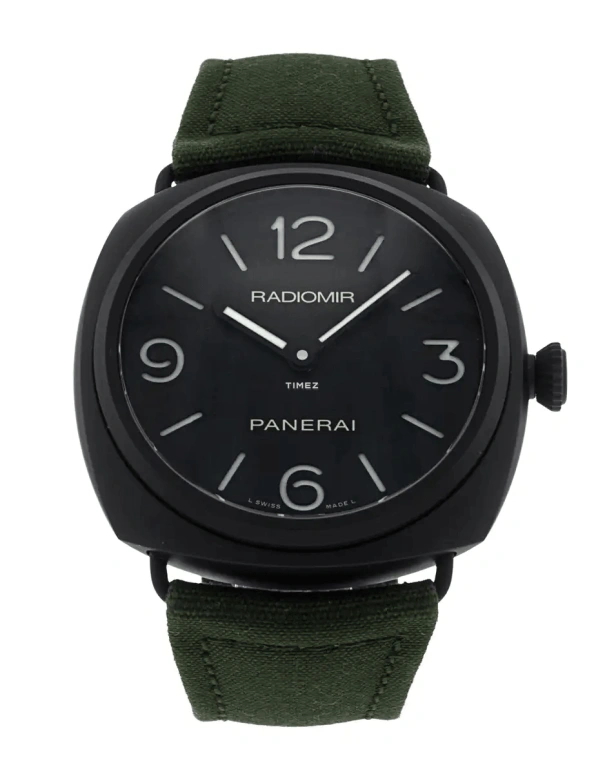 Panerai,Radiomir 44mm,44mm,Ceramic,Stainless Steel,Black,Handwound,56hours,In-house Caliber,PAM00612