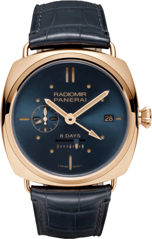 Panerai,Radiomir 45mm,45mm,Pink Gold,Blue,Handwound,Date,Power Reserve Indicator,PAM00538