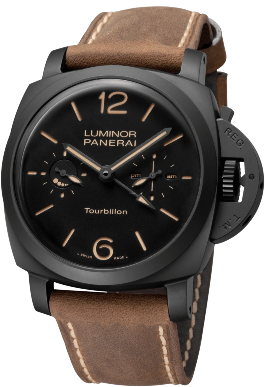 Panerai,Luminor 1950 48mm,48mm,Ceramic,Black,Handwound,Power Reserve Indicator,Tourbillon Escapement,PAM00396