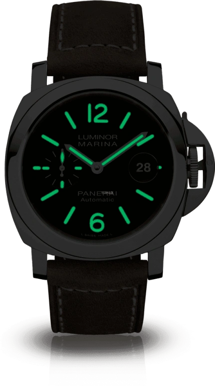 Panerai,Luminor 44mm,44mm,Stainless Steel,Black,Automatic,Date,50hours,PAM01104