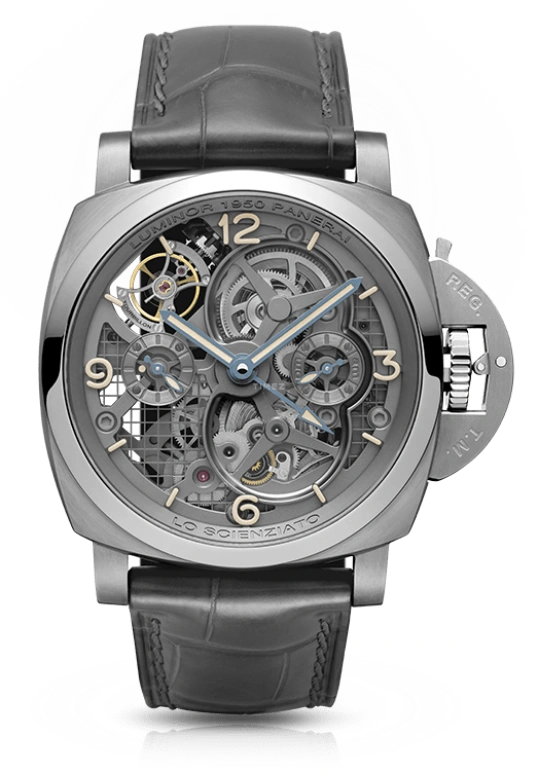 Panerai,Luminor 1950 48mm,48mm,Titanium,Skeleton,Handwound,Power Reserve Indicator,Dule Time,Tourbillon,PAM00578