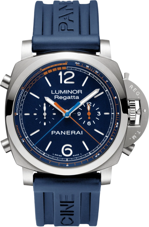 Panerai,Luminor 47mm,47mm,Titanium,Blue,Automatic,Chronograph,Flyback,Column Wheel,PAM00956