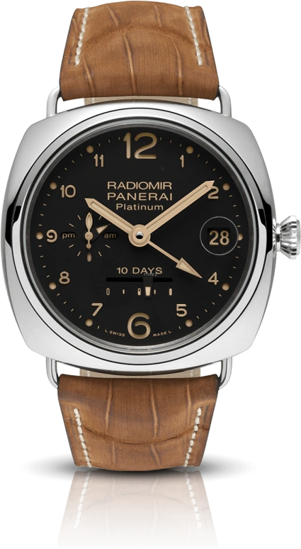 Panerai,Radiomir 46mm,46mm,Platinum,Black,Automatic,Day,Power Reserve Indicator,Dule Time,PAM00495