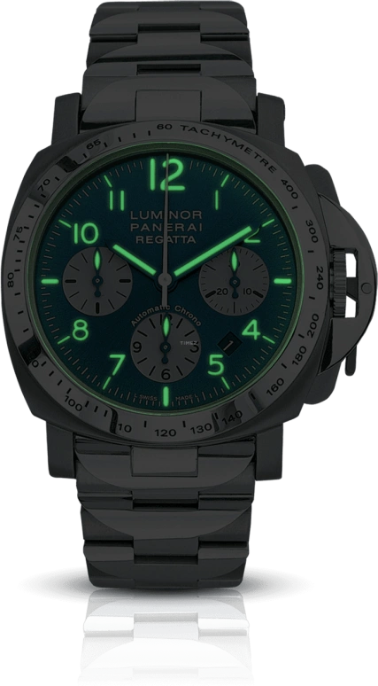 Panerai,Luminor 40mm,40mm,Titanium,Stainless Steel,Blue,Automatic,Chronograph,Date,PAM00168