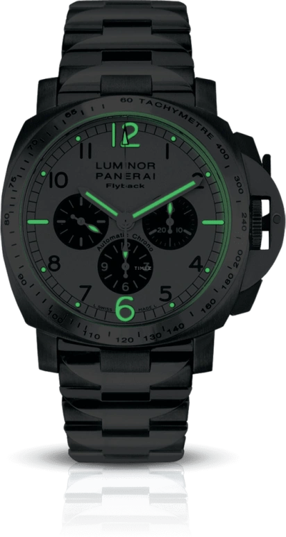 Panerai,Luminor 40mm,40mm,Titanium,Silver,Automatic,Chronograph,Flyback,Column Wheel,PAM00060