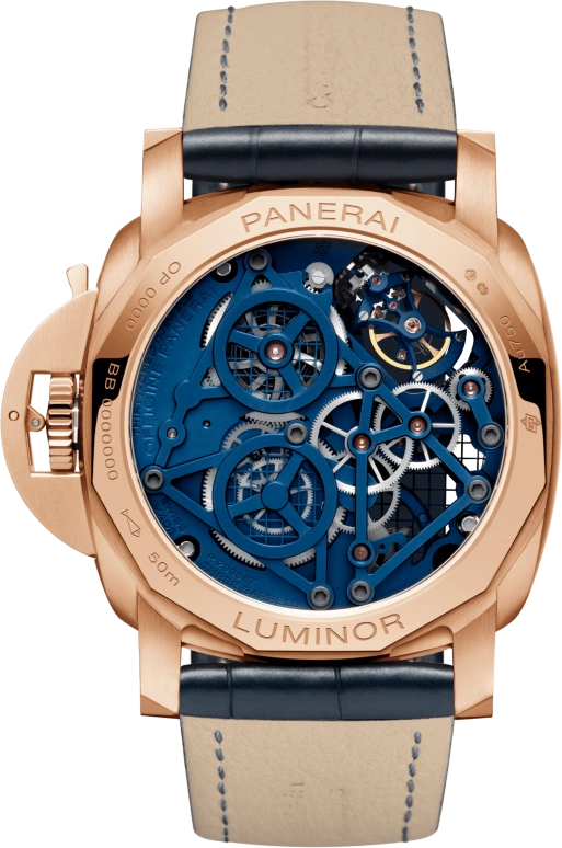 Panerai,Luminor 1950 47mm,47mm,Goldtech,Skeleton,Handwound,Power Reserve Indicator,Tourbillon Escapement,PAM01060