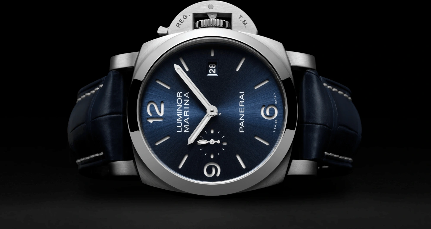 Panerai,Luminor 44mm,44mm,Stainless Steel,Blue,Automatic,Day,72hours,PAM03313