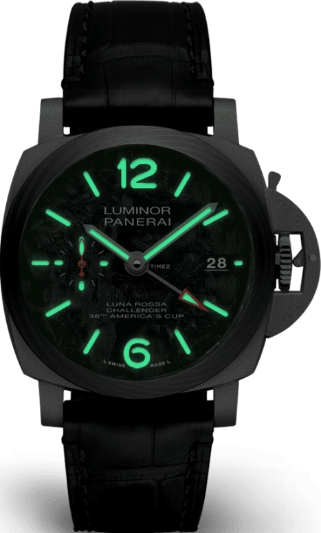 Panerai,Luminor 1950 42mm,42mm,Titanium,Carbon,Black,Automatic,Day,Dule Time,PAM01096