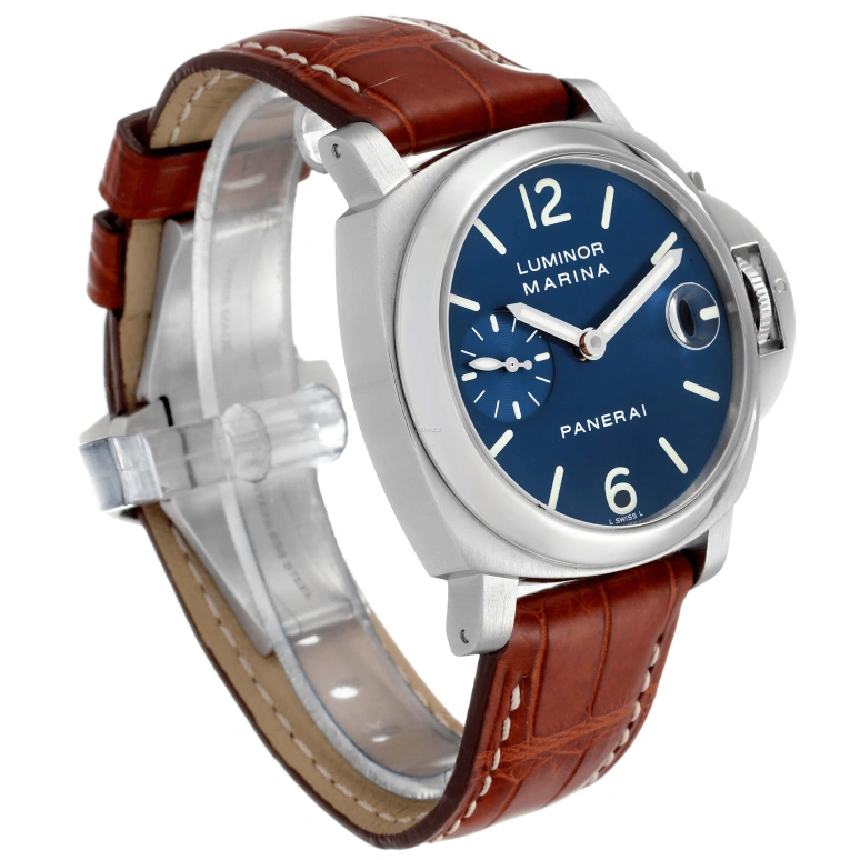 Panerai,Luminor 40mm,40mm,Stainless Steel,Blue,Automatic,Day,42hours,PAM00119