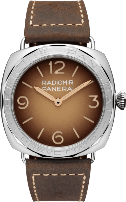 Panerai,Radiomir 47mm,47mm,Stainless Steel,Brown,Handwound,Day,72hours,PAM00687
