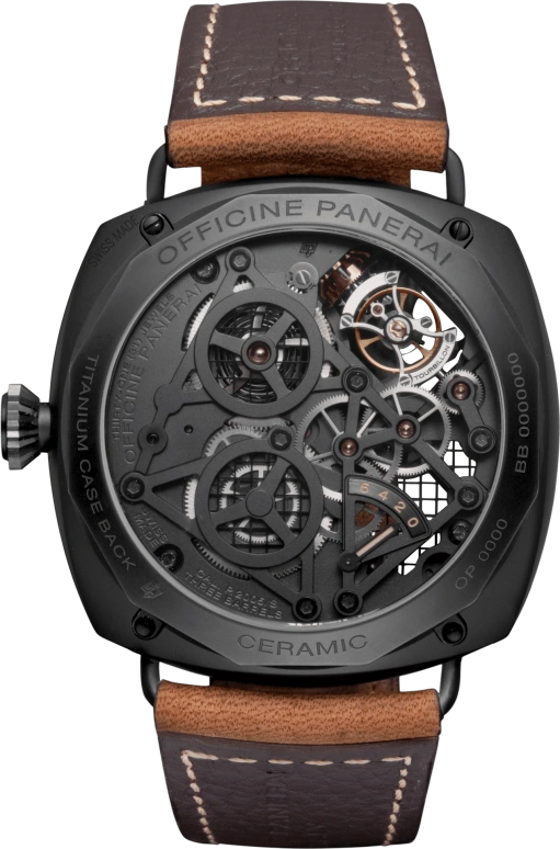 Panerai,Radiomir 48mm,48mm,Ceramic,Skeleton,Handwound,Power Reserve Indicator,Dule Time,Tourbillon,PAM00350