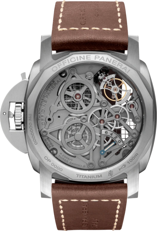 Panerai,Luminor 1950 48mm,48mm,Titanium,Skeleton,Handwound,Power Reserve Indicator,Dule Time,Tourbillon,PAM00578