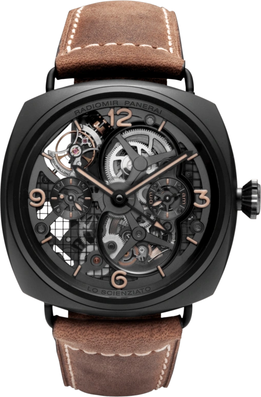 Panerai,Radiomir 48mm,48mm,Ceramic,Skeleton,Handwound,Power Reserve Indicator,Dule Time,Tourbillon,PAM00350