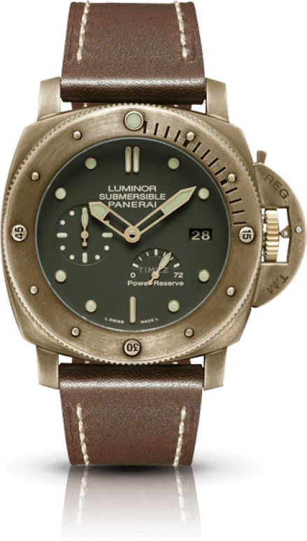 Panerai,Submersible 47mm,47mm,Titanium,Bronze,Green,Automatic,Day,Power Reserve Indicator,PAM00507