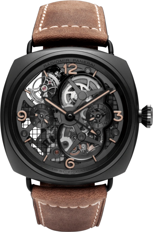 Panerai,Radiomir 48mm,48mm,Ceramic,Skeleton,Handwound,Power Reserve Indicator,Dule Time,Tourbillon,144hours,In-house Caliber,PAM00348