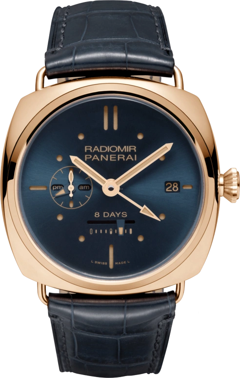 Panerai,Radiomir 45mm,45mm,Pink Gold,Blue,Handwound,Date,Power Reserve Indicator,PAM00538