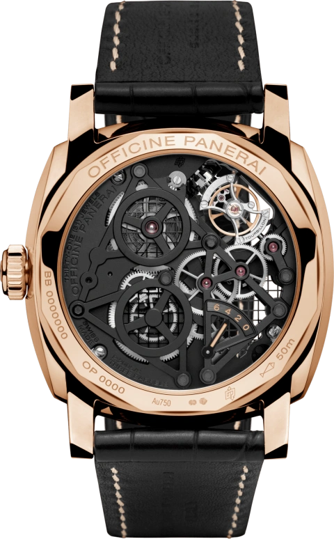 Panerai,Radiomir 1940 48mm,48mm,Red Gold,Skeleton,Handwound,Power Reserve Indicator,Dule Time,Tourbillon,144hours,In-house Caliber,PAM00559