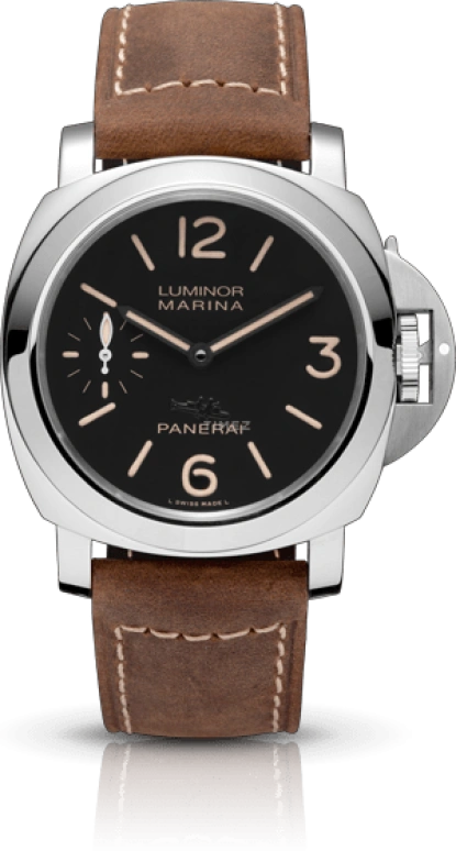 Panerai,Luminor 44mm,44mm,Stainless Steel,Black,Handwound,Chronograph,Day,PAM00418