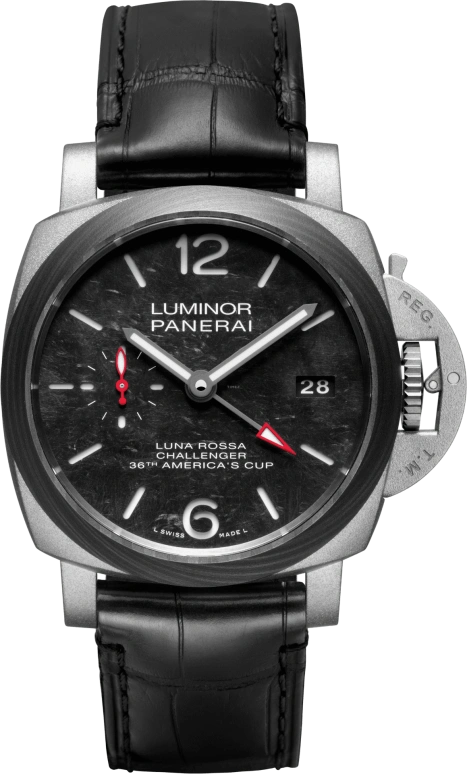 Panerai,Luminor 1950 42mm,42mm,Titanium,Carbon,Black,Automatic,Day,Dule Time,PAM01096