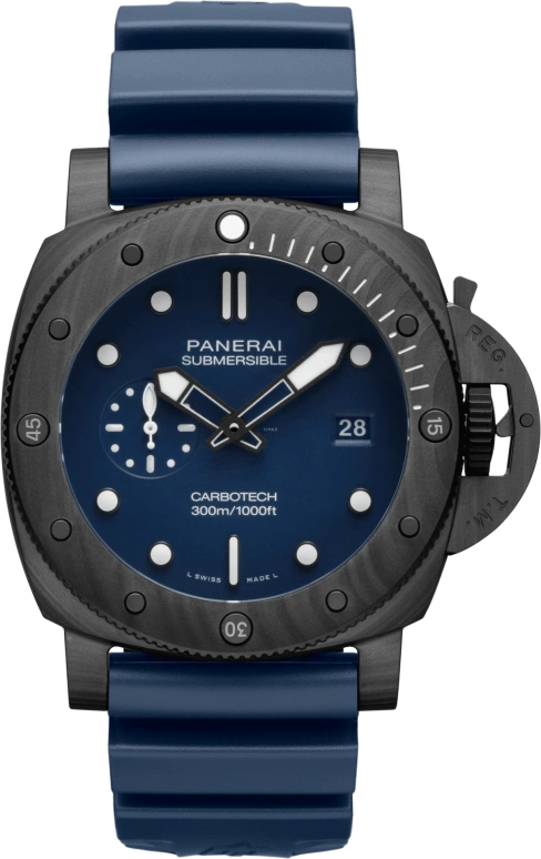 Panerai,Submersible 44mm,44mm,Titanium,Carbon,Blue,Automatic,Date,72hours,PAM01232