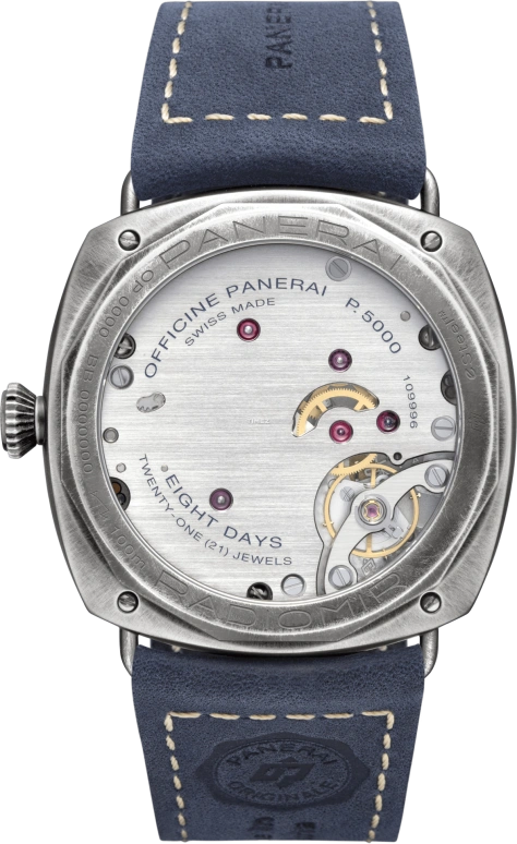 沛纳海,镭得米尔 45毫米,45毫米,eSteel™ 钢,渐变色,夜光,蓝色,手动上弦,192小时,自制机芯,PAM01348