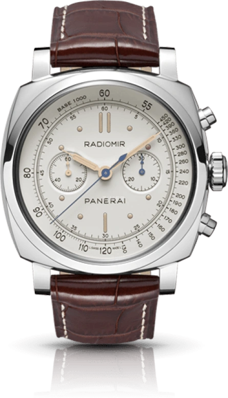 Panerai,Radiomir 1940 45mm,45mm,Platinum,White,Handwound,Chronograph,55hours,PAM00518