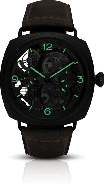 Panerai,Radiomir 48mm,48mm,Ceramic,Skeleton,Handwound,Power Reserve Indicator,Dule Time,Tourbillon,PAM00350