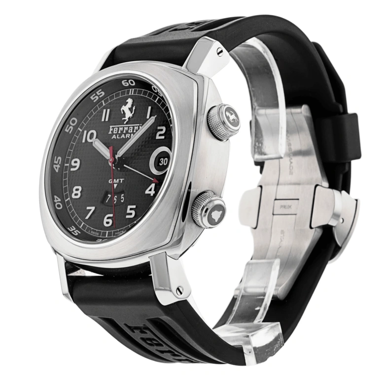 Panerai,Ferrari 45mm,45mm,Stainless Steel,Black,Automatic,Day,Dule Time,FER00017