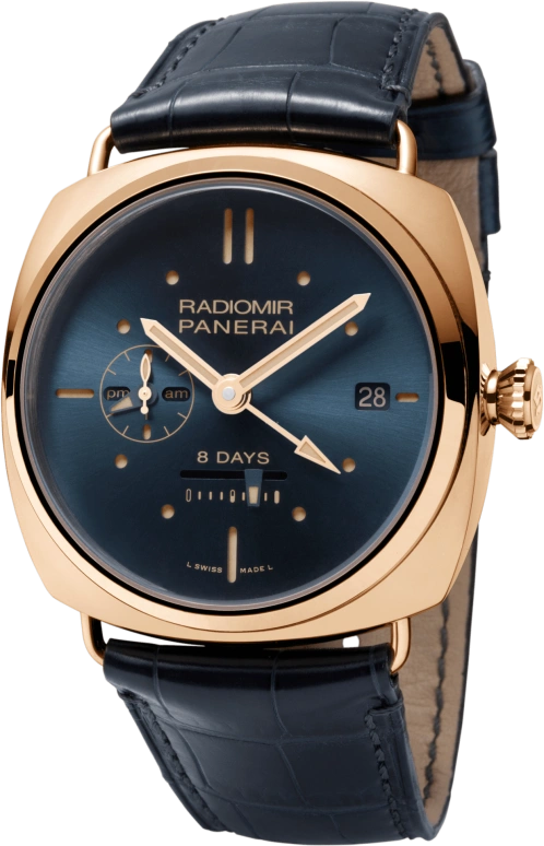 Panerai,Radiomir 45mm,45mm,Pink Gold,Blue,Handwound,Date,Power Reserve Indicator,PAM00538