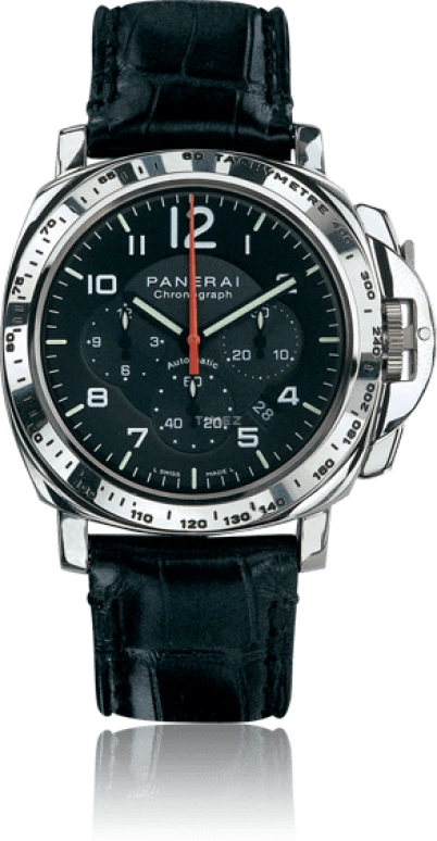 Panerai,Luminor 40mm,40mm,White Gold,Black,Automatic,Chronograph,Date,PAM00105