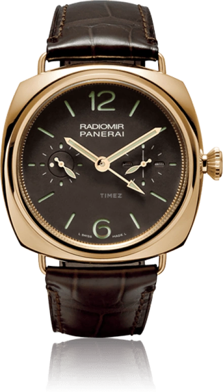 Panerai,Radiomir 48mm,48mm,Pink Gold,Black,Handwound,Power Reserve Indicator,Dule Time,Tourbillon,PAM00330