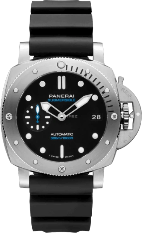 Panerai,Submersible 42mm,42mm,Stainless Steel,Black,Automatic,Day,72hours,PAM00973