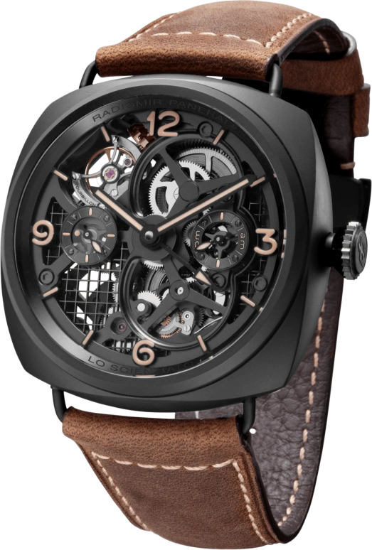 Panerai,Radiomir 48mm,48mm,Ceramic,Skeleton,Handwound,Power Reserve Indicator,Dule Time,Tourbillon,PAM00350