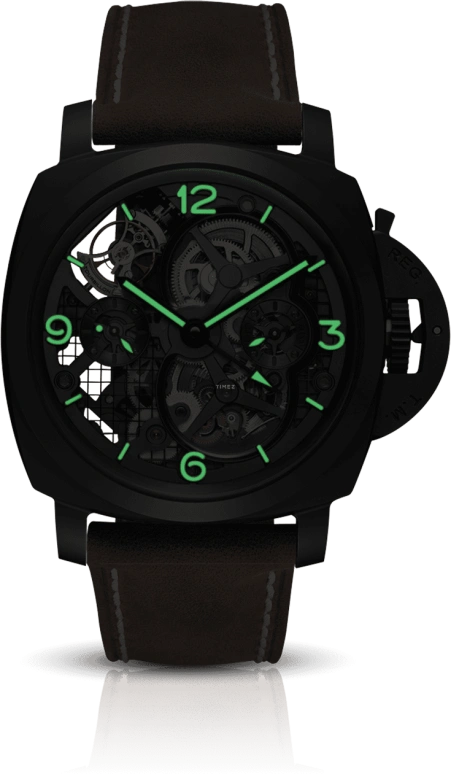 Panerai,Luminor 1950 48mm,48mm,Titanium,Ceramic,Skeleton,Handwound,Day,Power Reserve Indicator,Tourbillon Escapement,PAM00528