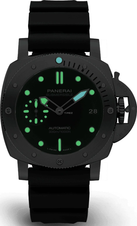 Panerai,Submersible 42mm,42mm,Stainless Steel,Black,Automatic,Day,72hours,PAM00973