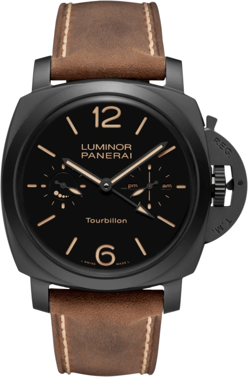 Panerai,Luminor 1950 48mm,48mm,Ceramic,Black,Handwound,Power Reserve Indicator,Tourbillon Escapement,PAM00396