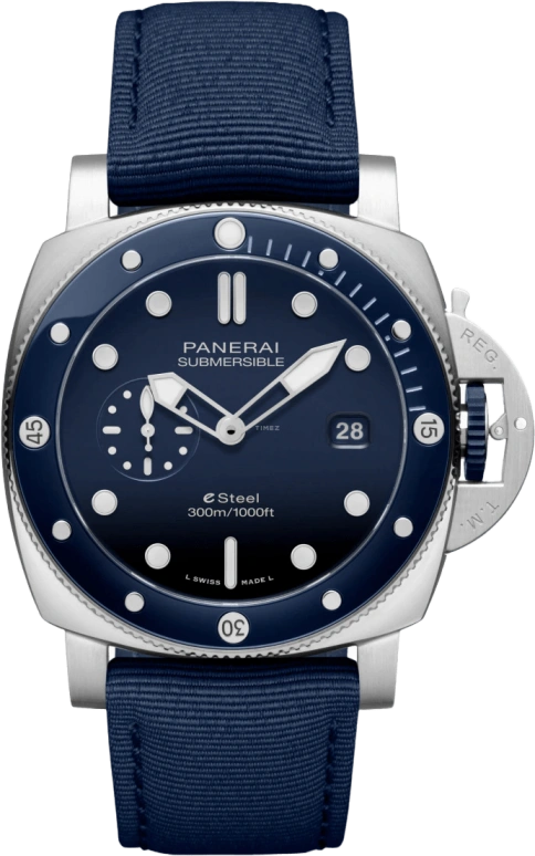 Panerai,Submersible 44mm,44mm,Ceramic,Stainless Steel,Blue,Automatic,Date,72hours,PAM01289