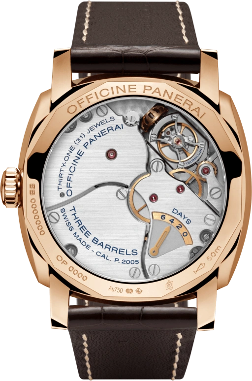 Panerai,Radiomir 1940 48mm,48mm,Red Gold,Brown,Handwound,Power Reserve Indicator,Dule Time,Tourbillon,PAM00558