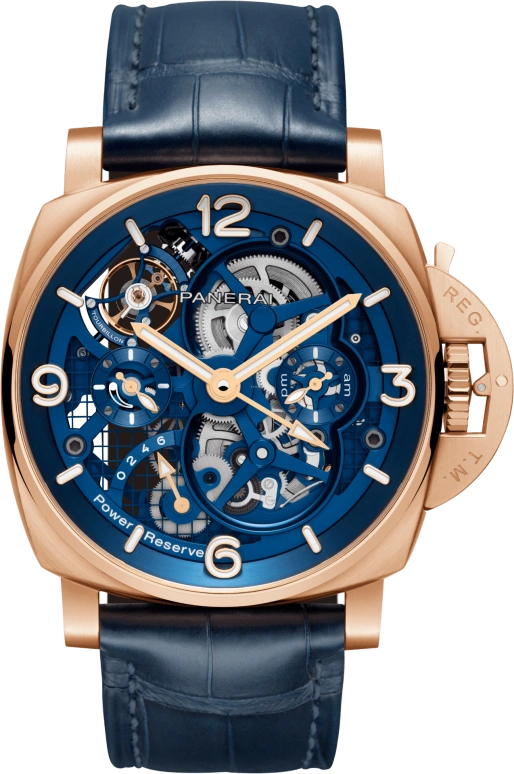 Panerai,Luminor 1950 47mm,47mm,Goldtech,Skeleton,Handwound,Power Reserve Indicator,Tourbillon Escapement,PAM01060