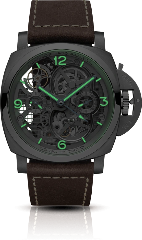 Panerai,Luminor 1950 48mm,48mm,Titanium,Skeleton,Handwound,Power Reserve Indicator,Dule Time,Tourbillon,PAM00578