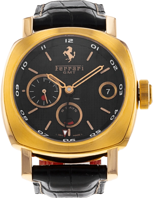 Panerai,Ferrari 45mm,45mm,Pink Gold,Black,Handwound,Day,Power Reserve Indicator,Dule Time,FER00007