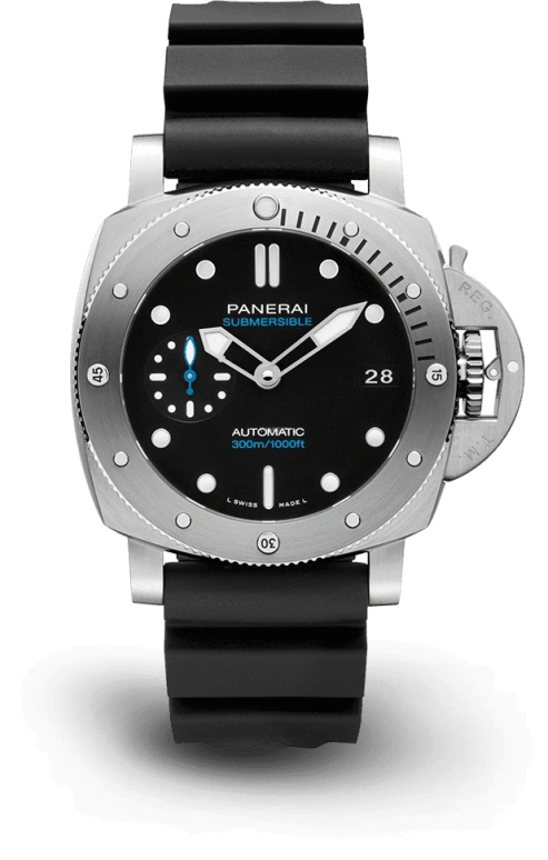 Panerai,Submersible 42mm,42mm,Stainless Steel,Black,Automatic,Day,72hours,PAM00973